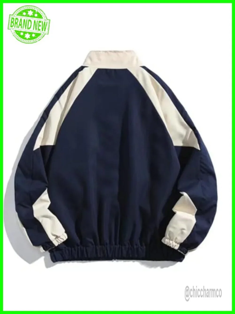 Vintage Racing Colorblock Varsity Jacket Women Y2k Windbreaker Oversized